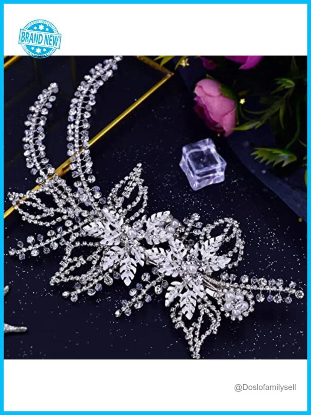 Crystal Bridal Hair Clips Rhinestone Wedding Headpiece Handmade Party Hair